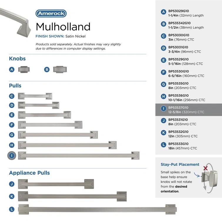 Mulholland 6 5/16" Center to Center Bar Pull