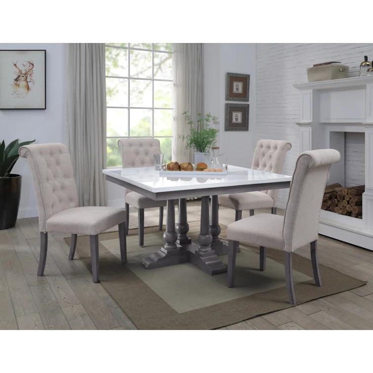 Faux Marble Top Dining Table