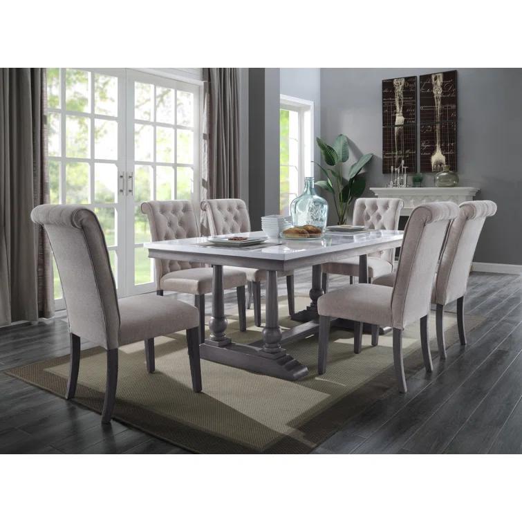 Faux Marble Top Dining Table