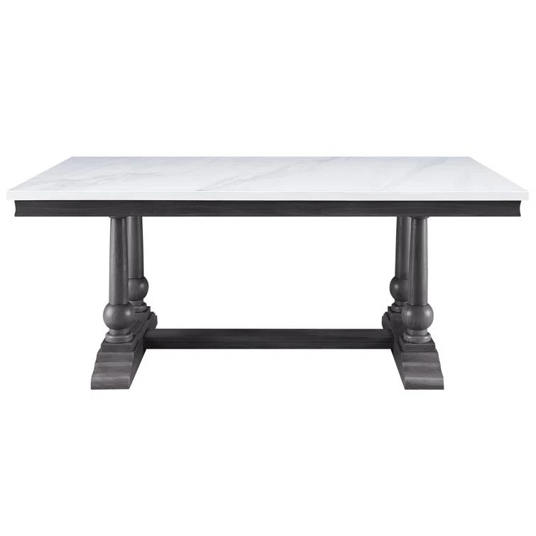 Faux Marble Top Dining Table
