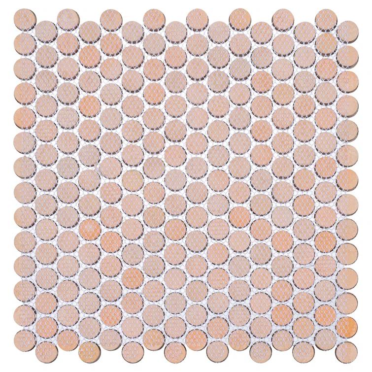 Orb 3/4" Metal Penny Round Mosaic Tile Shower Wall, Kitchen Backsplash and Wall Tile