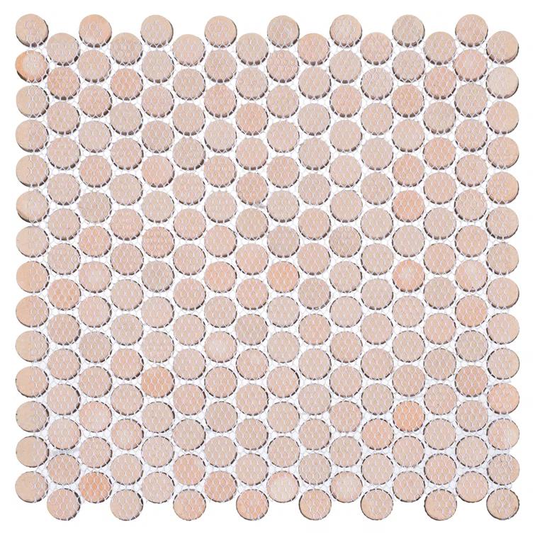 Orb 3/4" Metal Penny Round Mosaic Tile Shower Wall, Kitchen Backsplash and Wall Tile