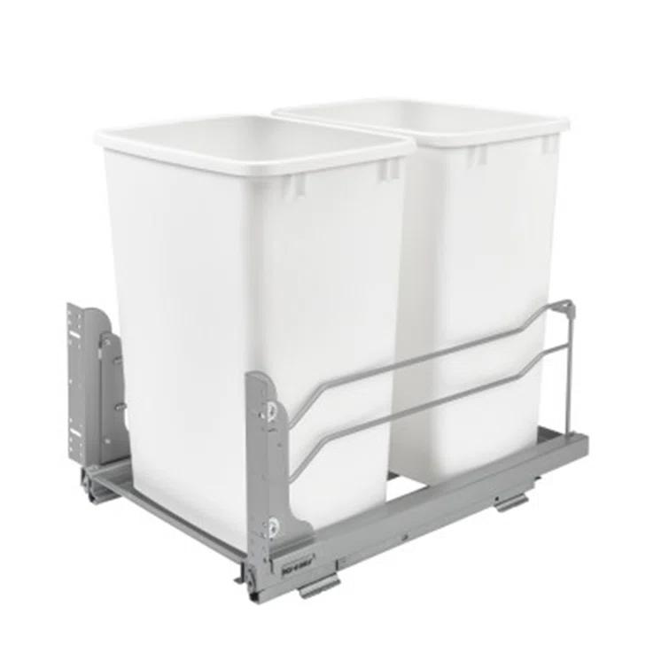 Rev-A-Shelf Double Pull Out Trash Can 35 Qt with Soft-Close
