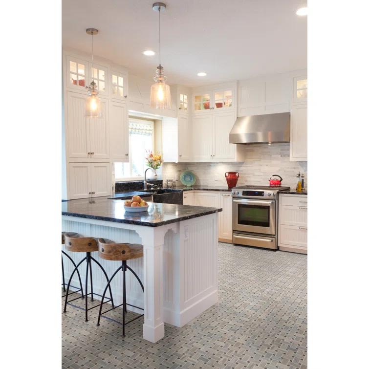 Angora Basketweave 12.5" x 12.5" Polished Marble Mosaic Floor and Wall Tile