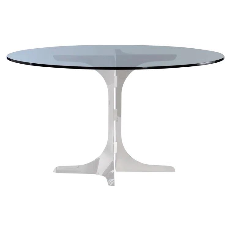 Nova Round Glass Top Metal Base Dining Table