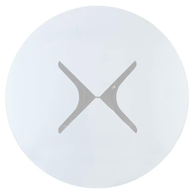 Nova Round Glass Top Metal Base Dining Table