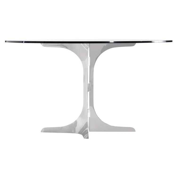 Nova Round Glass Top Metal Base Dining Table