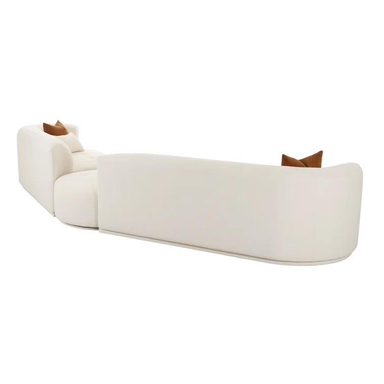 TOV Furniture Fickle Boucle 3-Piece Chaise Modular Sofa