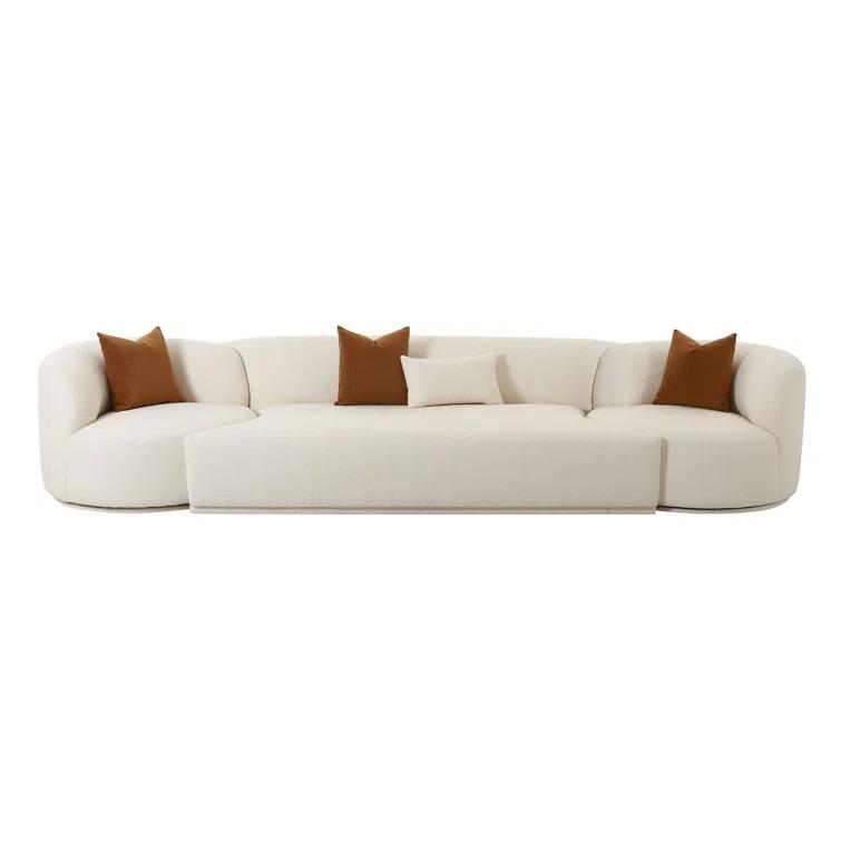 TOV Furniture Fickle Boucle 3-Piece Chaise Modular Sofa