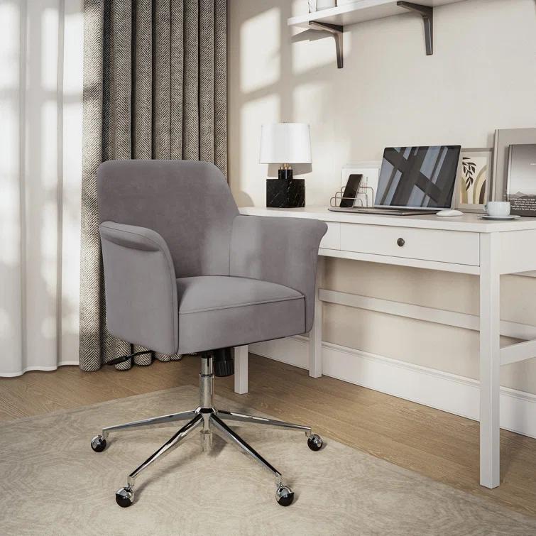 Nin Ergonomic Velvet Task Chair 27.95'' W Armchair