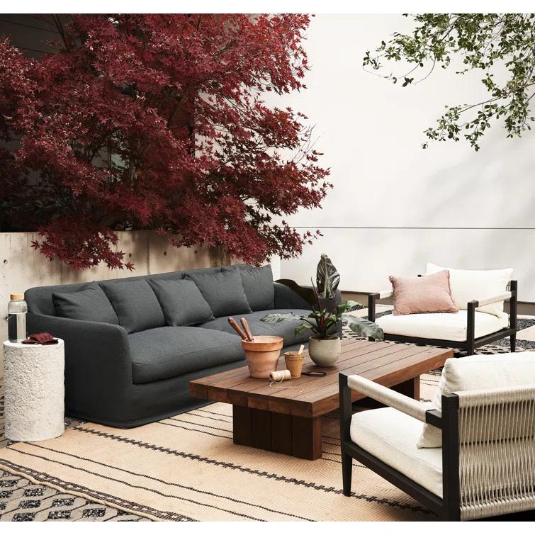 Tarbett Fringed Indoor/Outdoor Reversible Throw Pillow