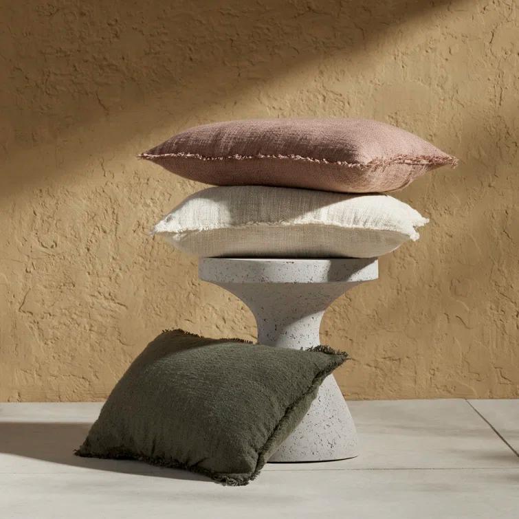 Tarbett Fringed Indoor/Outdoor Reversible Throw Pillow