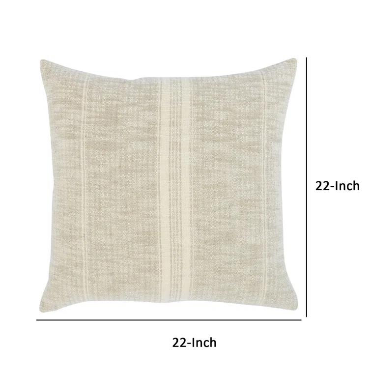 Lamina Pillow - Natural and Ivory / 22" x 22"