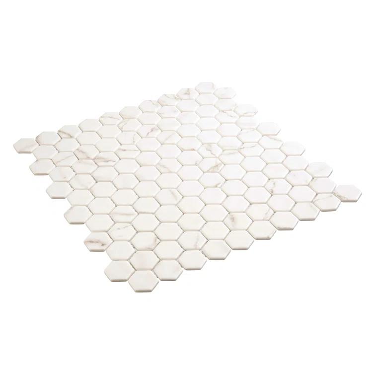 Trillions Hexagon Honeycomb Glass Mosaic Kitchen Backsplash, Bathroom, Shower, Pool, Wall and Floor Tile