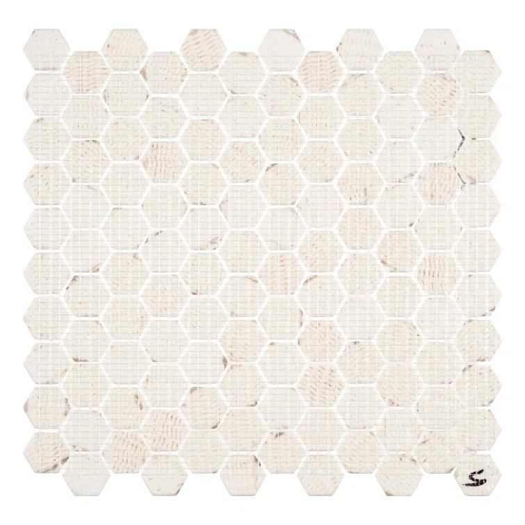 Trillions Hexagon Honeycomb Glass Mosaic Kitchen Backsplash, Bathroom, Shower, Pool, Wall and Floor Tile