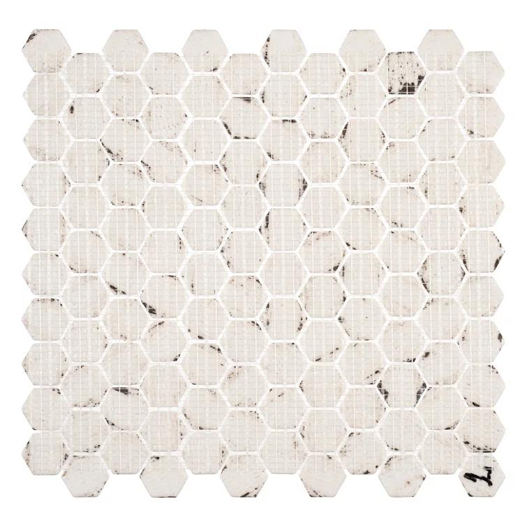 Trillions Hexagon Honeycomb Glass Mosaic Kitchen Backsplash, Bathroom, Shower, Pool, Wall and Floor Tile