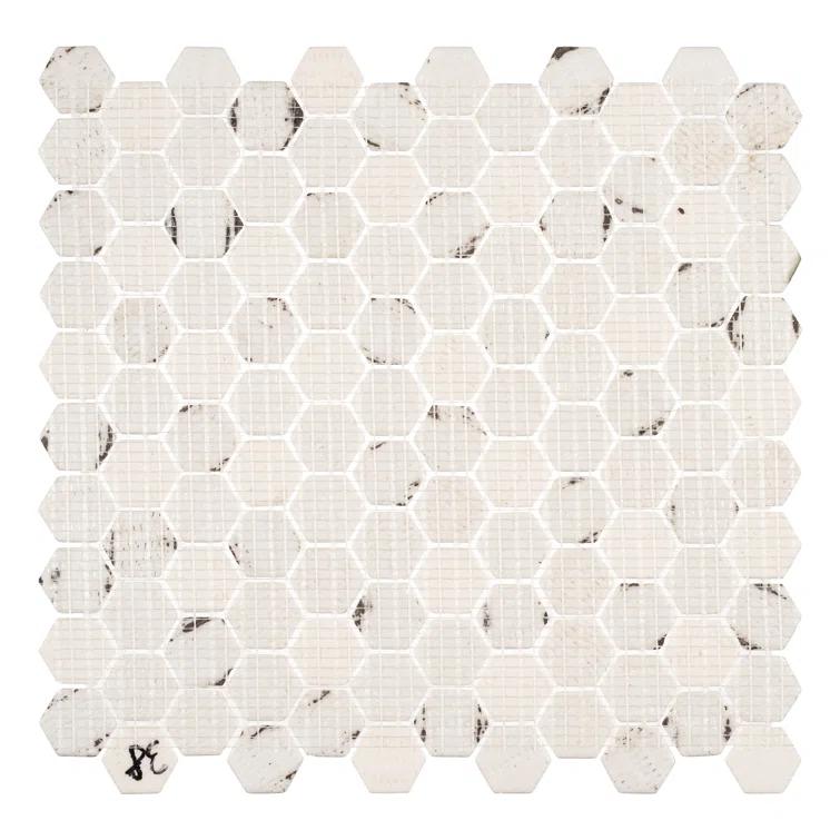 Trillions Hexagon Honeycomb Glass Mosaic Kitchen Backsplash, Bathroom, Shower, Pool, Wall and Floor Tile