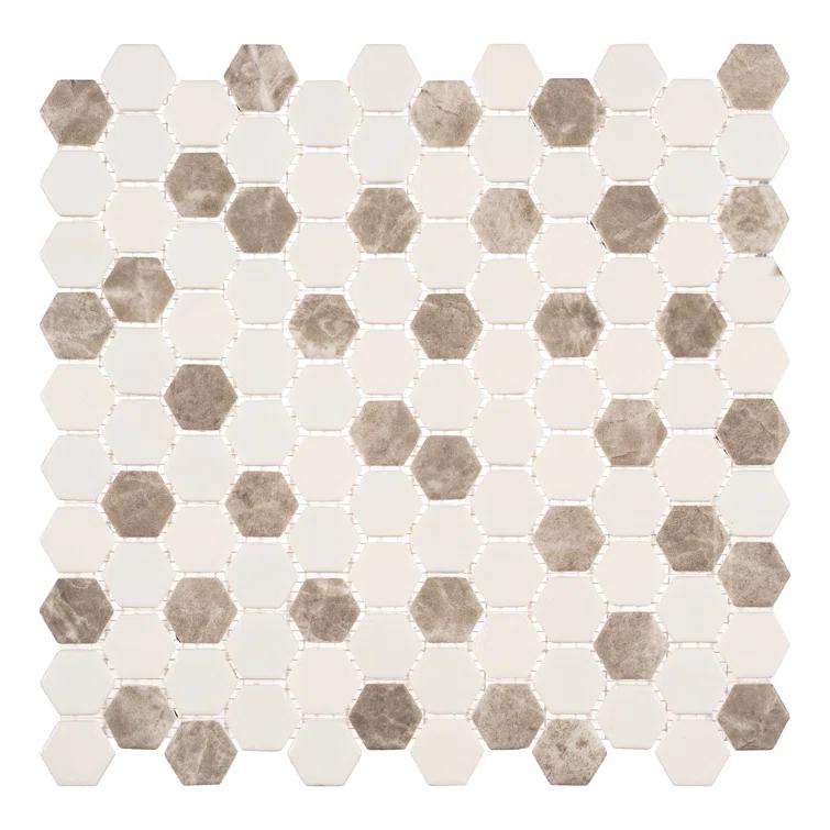 Trillions Hexagon Honeycomb Glass Mosaic Kitchen Backsplash, Bathroom, Shower, Pool, Wall and Floor Tile