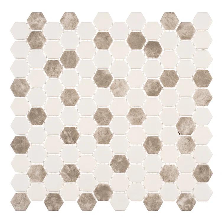 Trillions Hexagon Honeycomb Glass Mosaic Kitchen Backsplash, Bathroom, Shower, Pool, Wall and Floor Tile