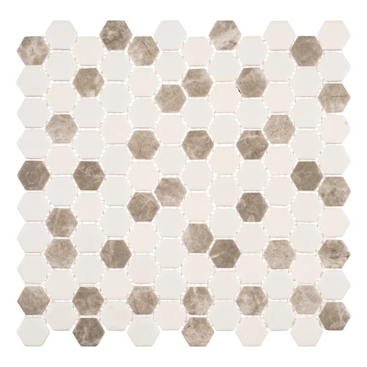 Trillions Hexagon Honeycomb Glass Mosaic Kitchen Backsplash, Bathroom, Shower, Pool, Wall and Floor Tile