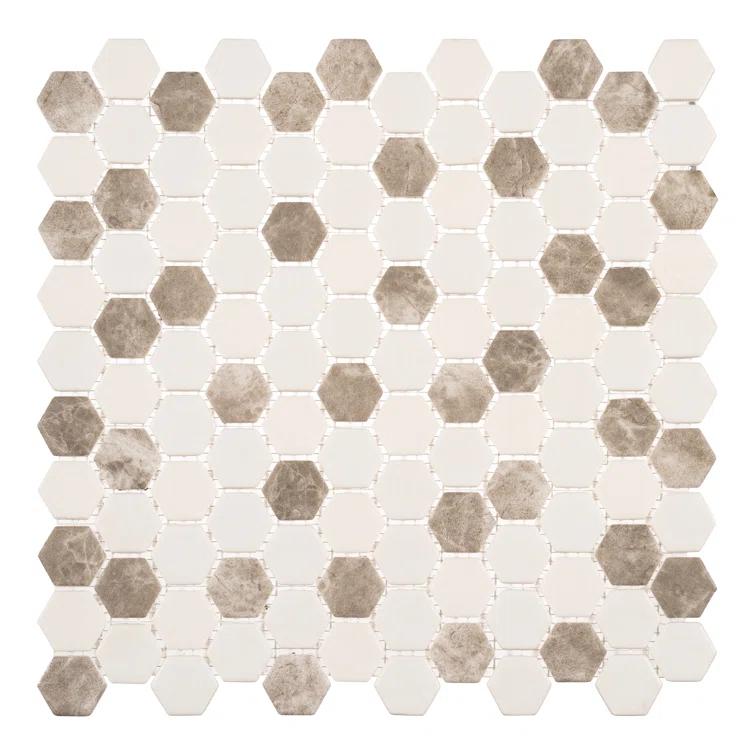 Trillions Hexagon Honeycomb Glass Mosaic Kitchen Backsplash, Bathroom, Shower, Pool, Wall and Floor Tile