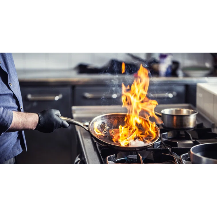 Black Cube by Frileing Hybrid Quick Release Stainless Steel 11" Saute Pan with Helper Handle and Lid