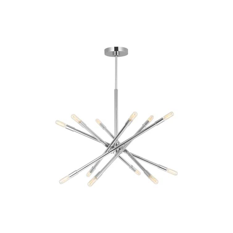 Mercer41 12 - Light Dimmable Sputnik Modern Linear Chandelier