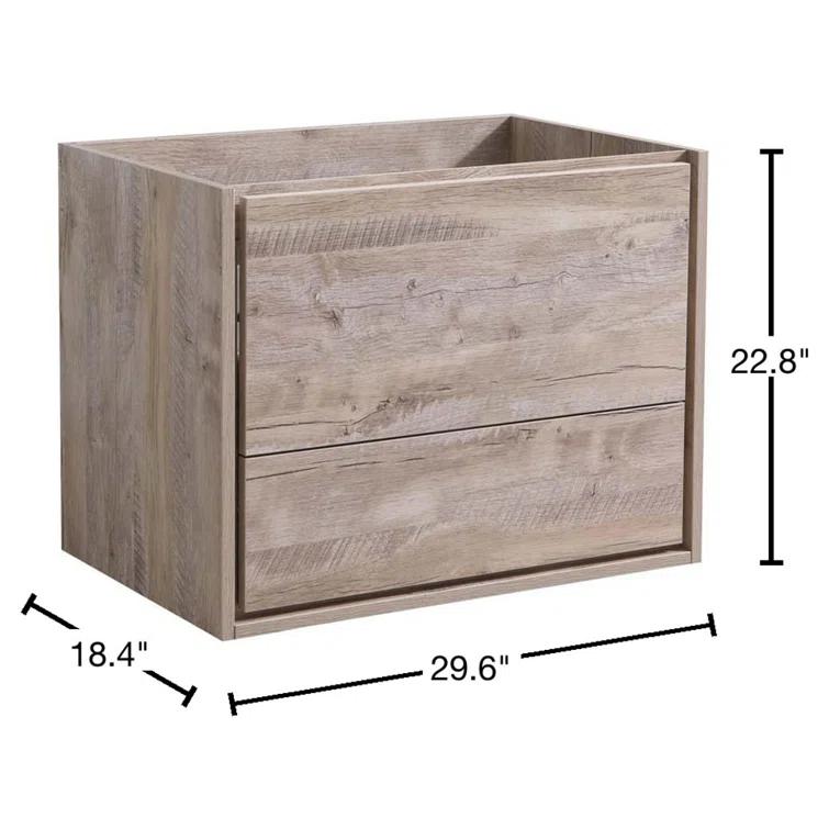 Catania 30" Wall Mount Single Modern Bathroom Cabinet - Cabinet Only (Top and Sink Not Included)