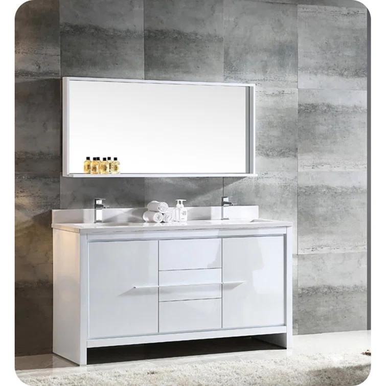 Allier 60" Freestanding Double Sink Bathroom Vanity Base Only (Top and Sink Not Included)