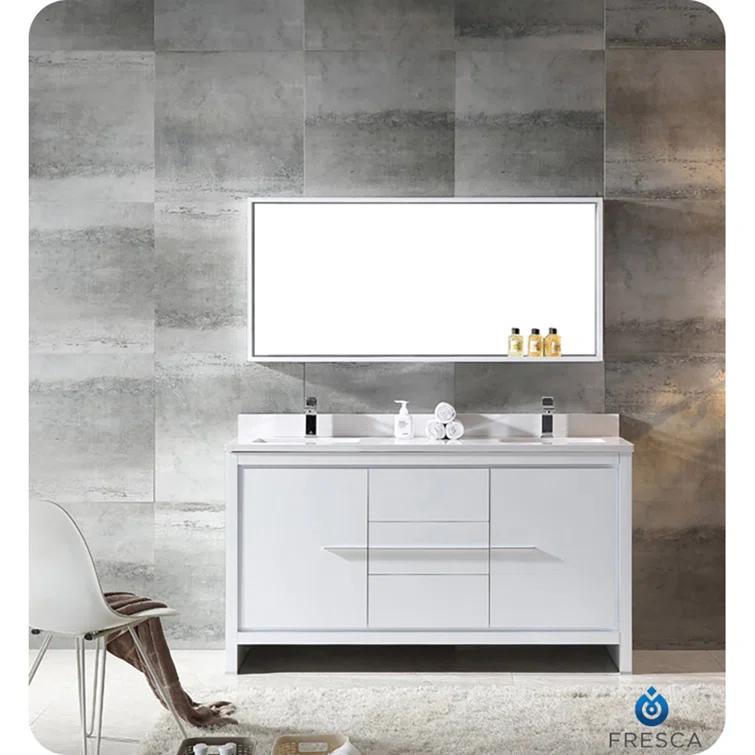Allier 60" Freestanding Double Sink Bathroom Vanity Base Only (Top and Sink Not Included)