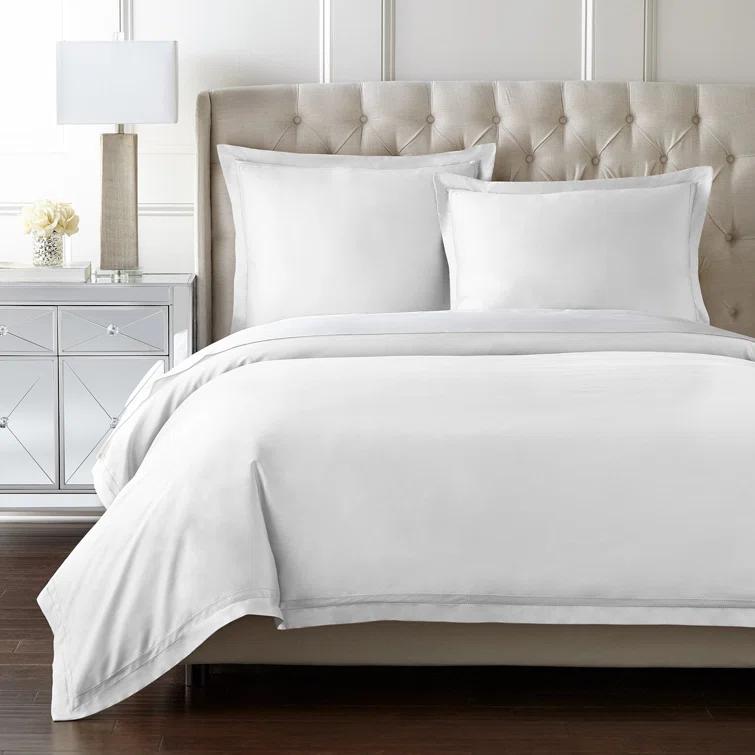 White Queen Cotton Sateen Weave Duvet Cover Set