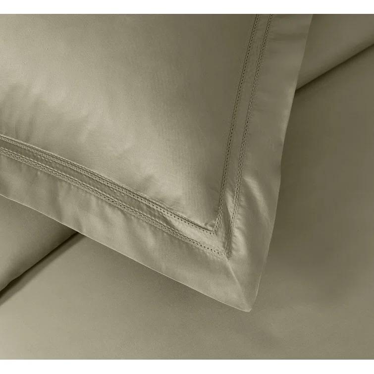 Pure Parima Luxury Duvet Cover Set 100% Certified Egyptian Cotton, Double Hem-Stitched Sateen Weave, Hidden Zipper Closure 1 Duvet Cover and 2 Pillow Shams (Linen, Queen)