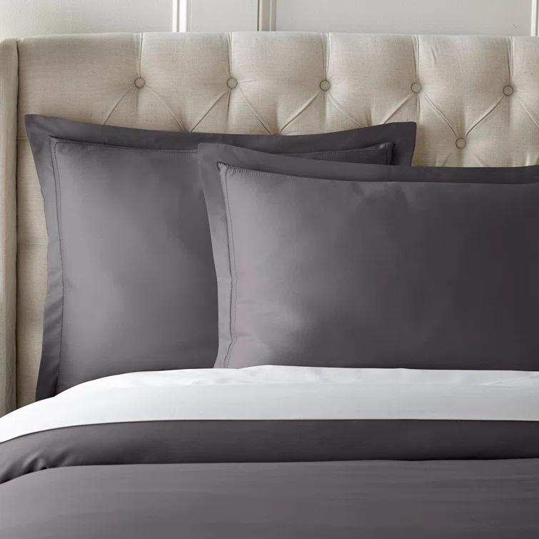 Charcoal Queen Egyptian Cotton 3-Piece Duvet Cover Set