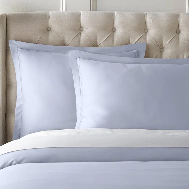 Icy Blue Queen Cotton Duvet Cover Set with Shams