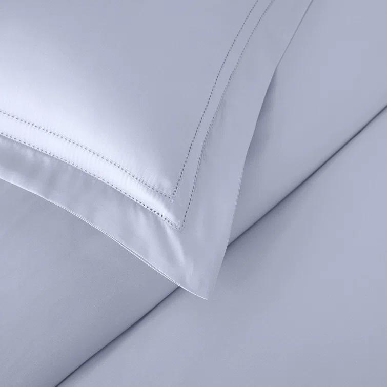 Icy Blue Queen Cotton Duvet Cover Set with Shams