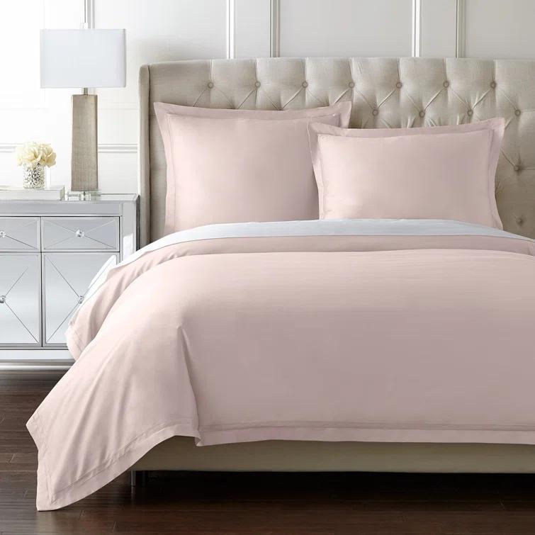Pure Parima Luxury Duvet Cover Set 100% Certified Egyptian Cotton, Double Hem-Stitched Sateen Weave, Hidden Zipper Closure 1 Duvet Cover and 2 Pillow Shams (Linen, Queen)