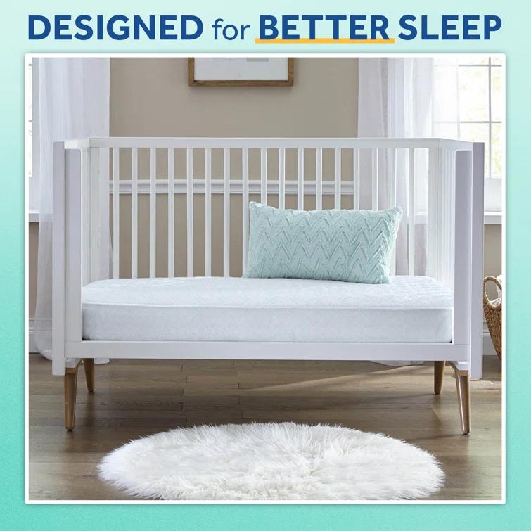 Sealy Baby Premium Firm Hypoallergenic Baby Crib Mattress & Toddler Bed Mattress, Waterproof Baby Mattress, 150 Coils, Air Quality Certified, 52"x28"