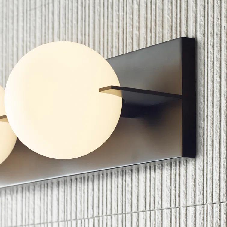 Orbel Matte Black Dimmable LED Vanity Light with Frosted Glass