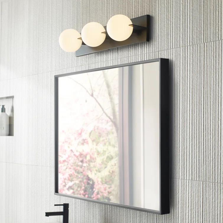 Orbel Matte Black Dimmable LED Vanity Light with Frosted Glass