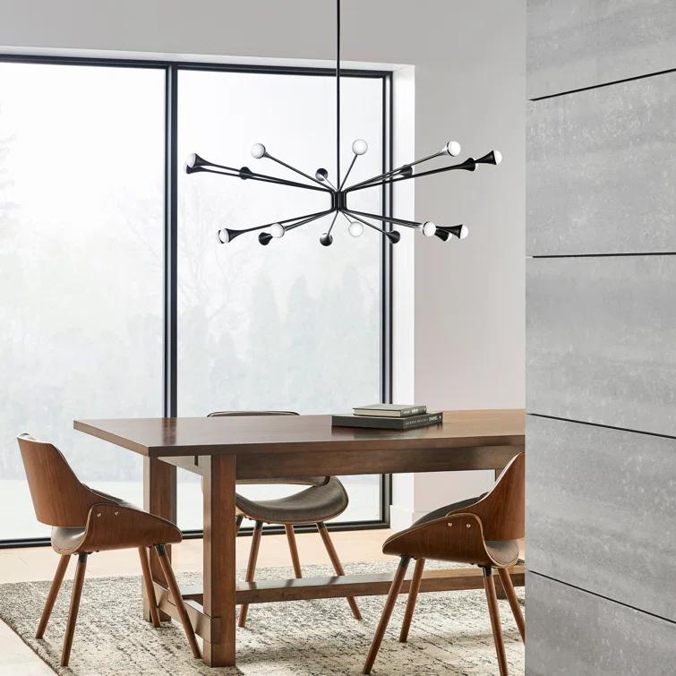 Lody Mid-Century Modern 20-Light Polished Nickel LED Chandelier