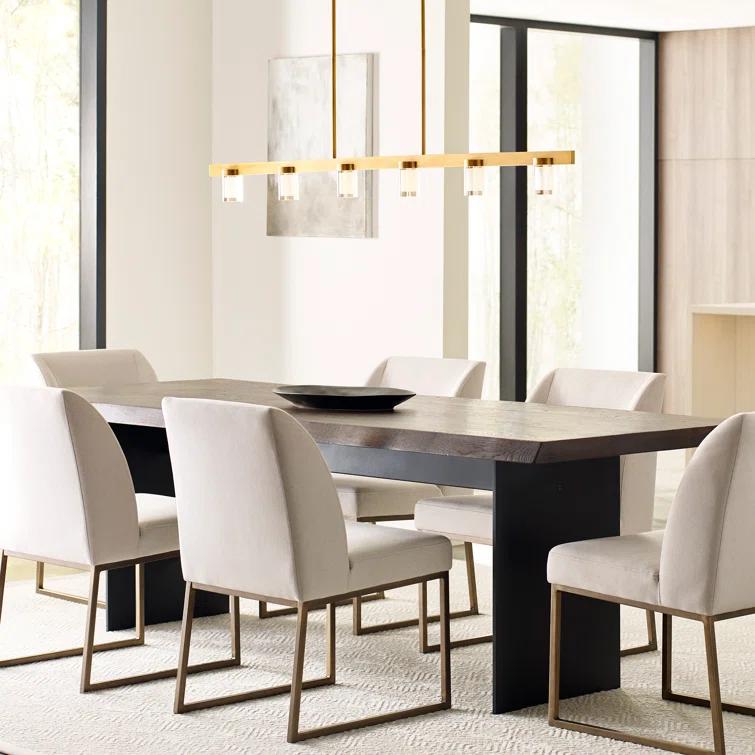 Natural Brass Crystal LED 6-Light Island Pendant