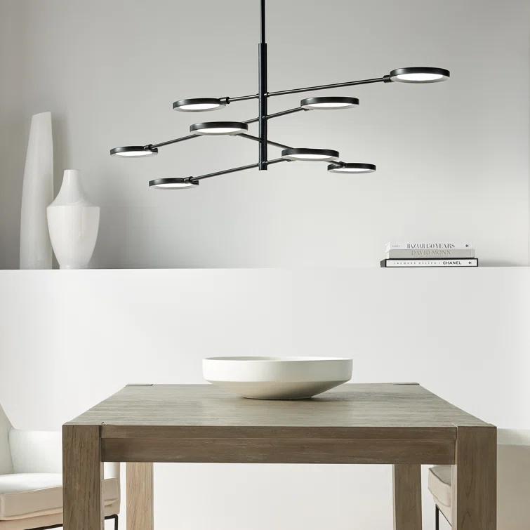 Matte Black 8-Light LED Geometric Chandelier