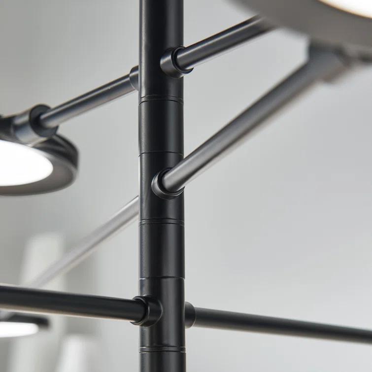 Matte Black 8-Light LED Geometric Chandelier