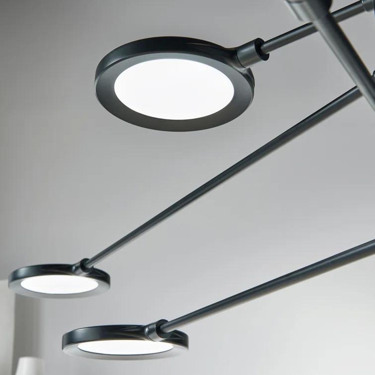 Matte Black 8-Light LED Geometric Chandelier
