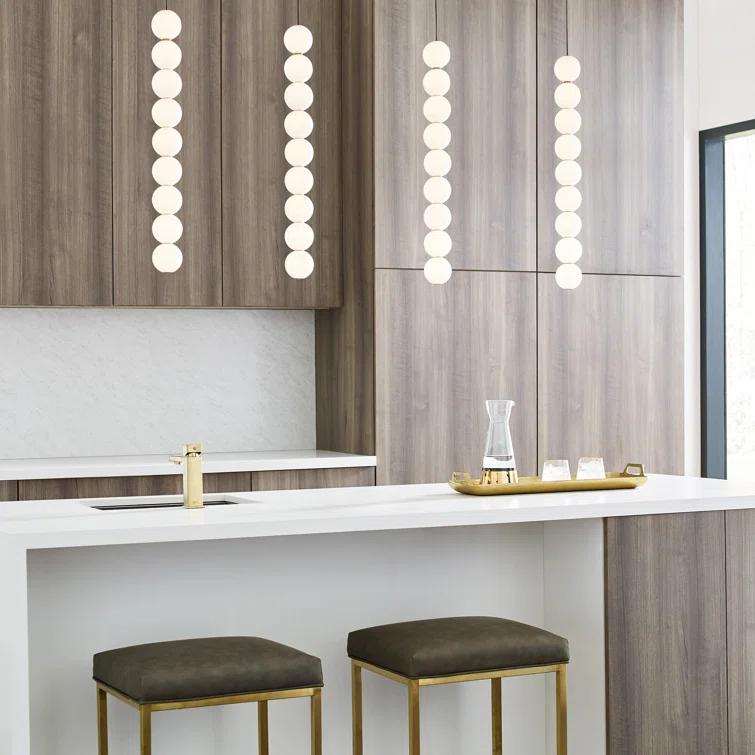 Polished Nickel Glass LED Globe Pendant Light