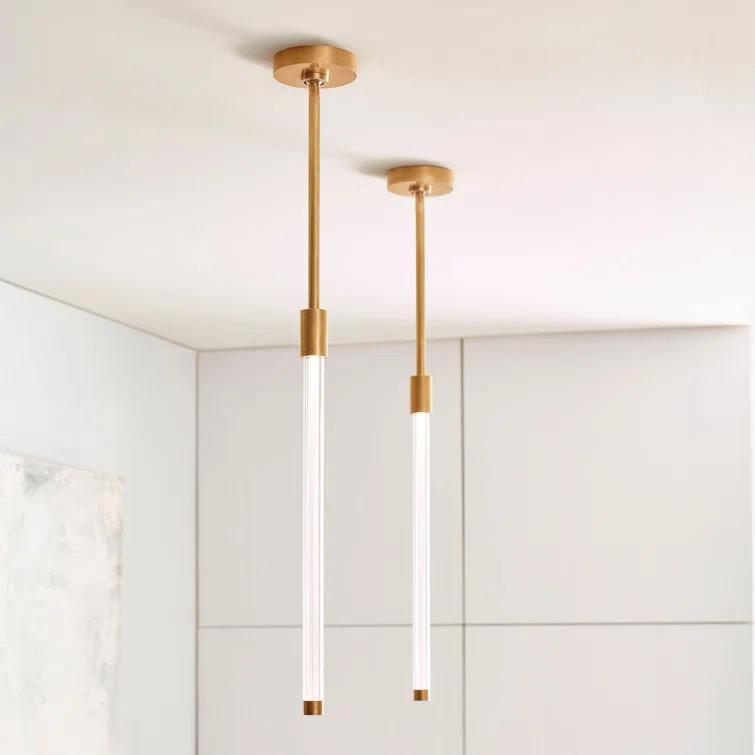 Ecliptic Natural Brass LED Pendant with Clear Glass Diffusion
