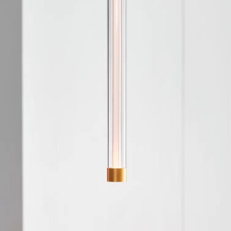 Ecliptic Natural Brass LED Pendant with Clear Glass Diffusion