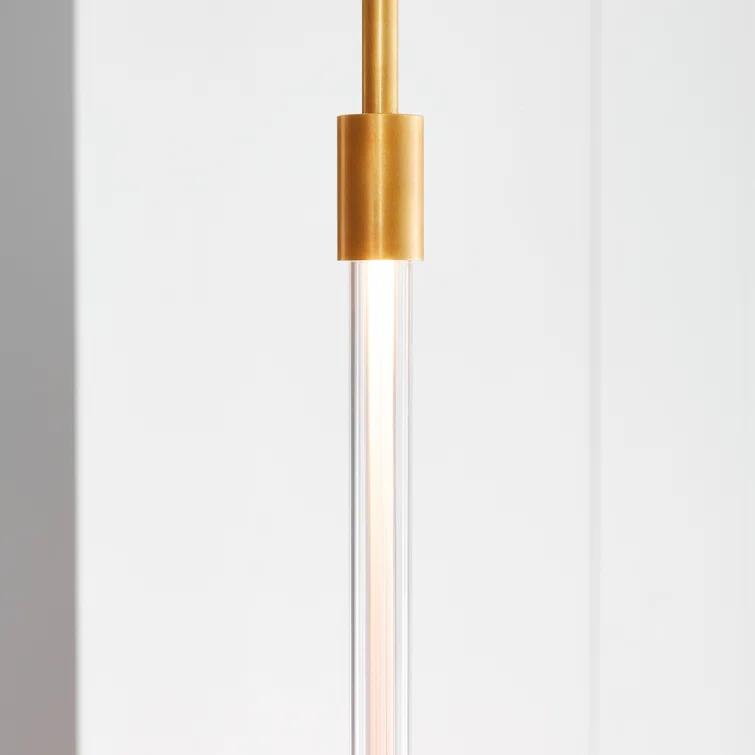 Ecliptic Natural Brass LED Pendant with Clear Glass Diffusion