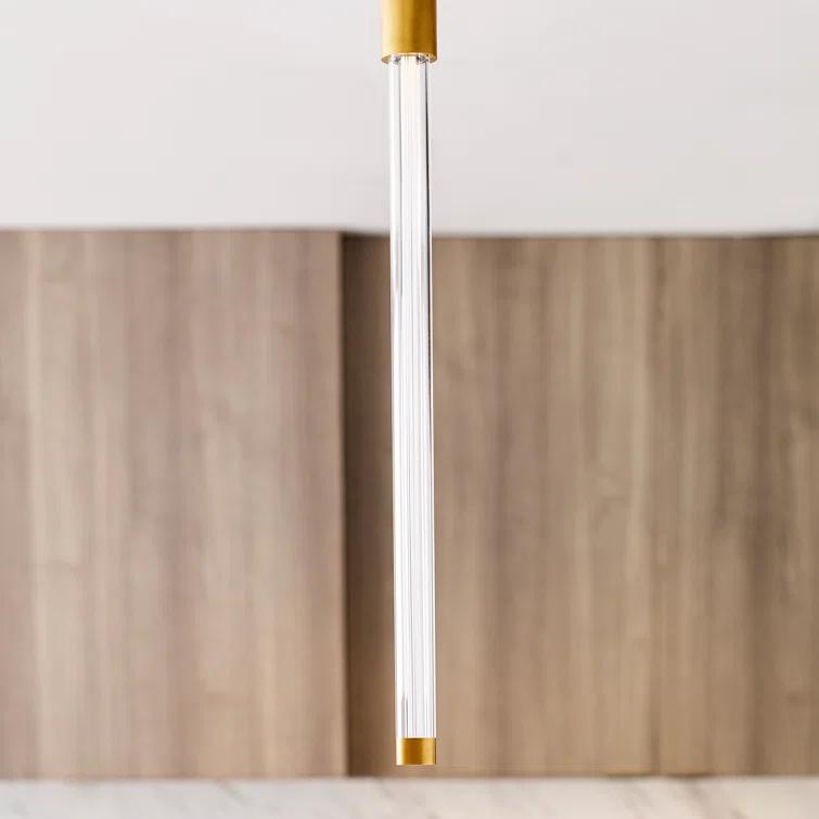 Ecliptic Natural Brass LED Pendant with Clear Glass Diffusion