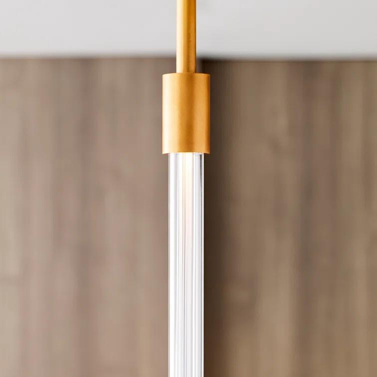Ecliptic Natural Brass LED Pendant with Clear Glass Diffusion